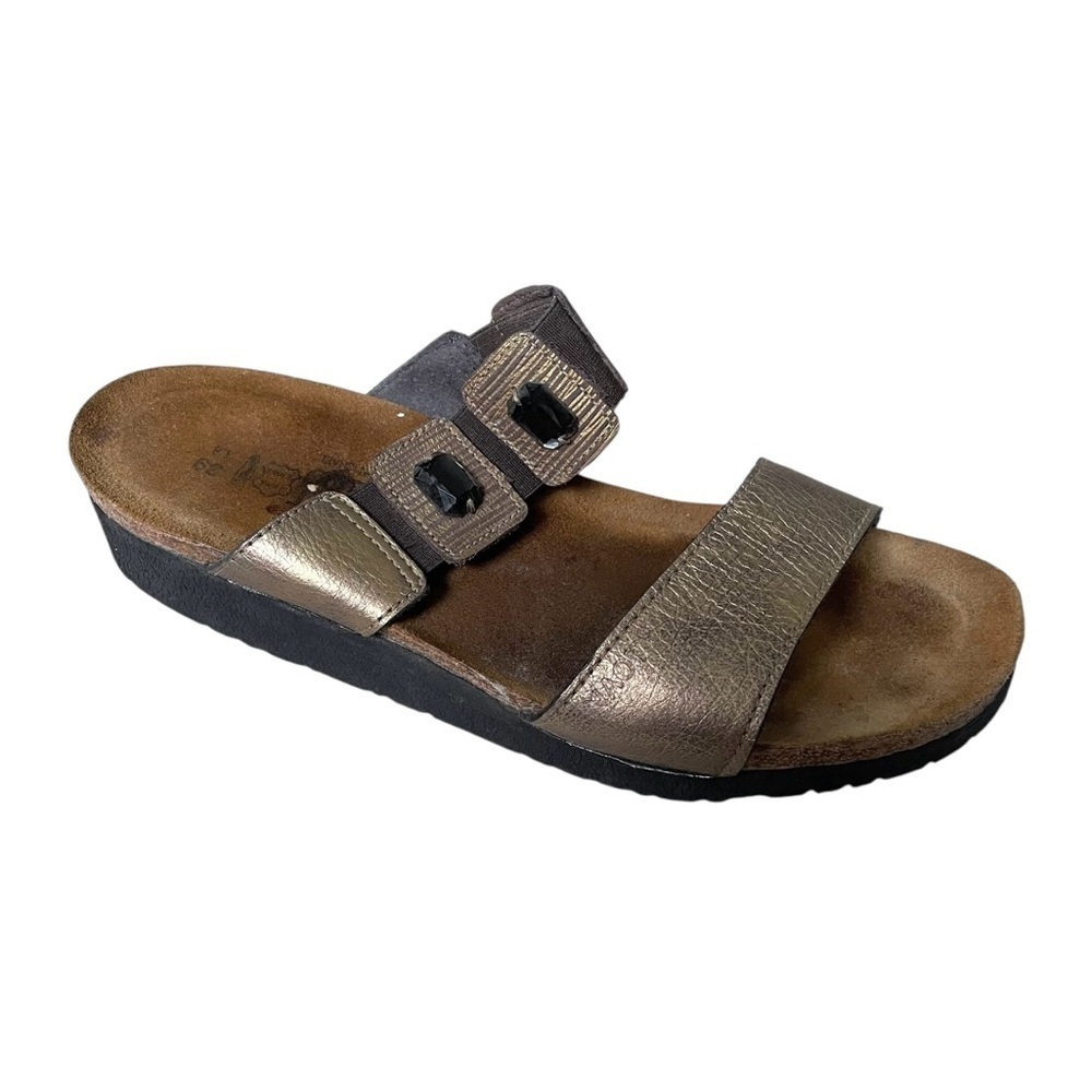 NAOT Ashley Gold Bronze and Brown Comfort Sandals 39